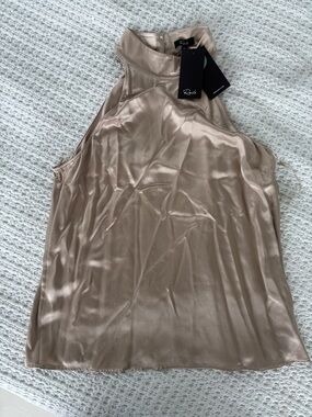 Rails Satin High-Neck Camisole in Champagne Blush